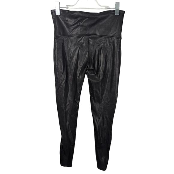 Spanx Shape Black Faux Leather Leggings Plus Long Length Plus Size 1X Tall - Picture 3 of 7